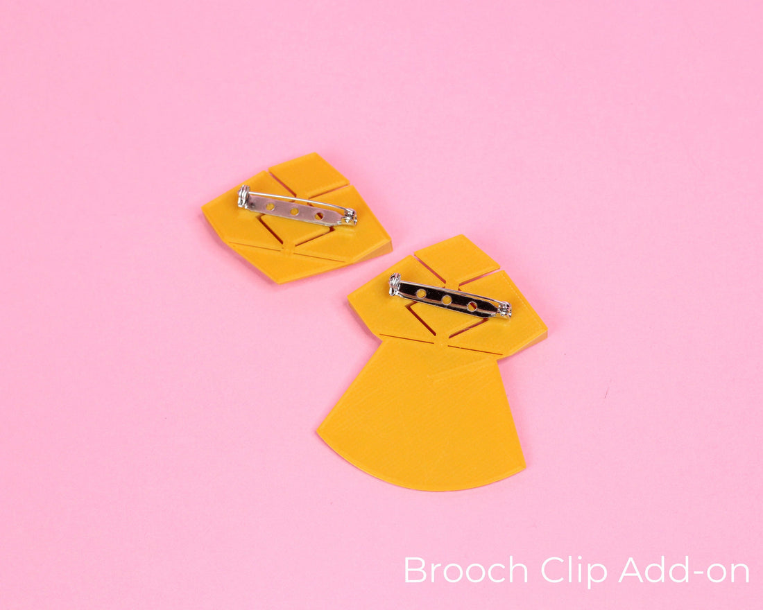 Add On Item Only - Flat Back Brooch Clip - Porzellan Props