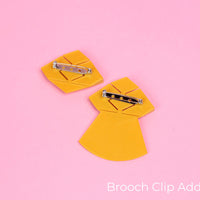 Add On Item Only - Flat Back Brooch Clip - Porzellan Props