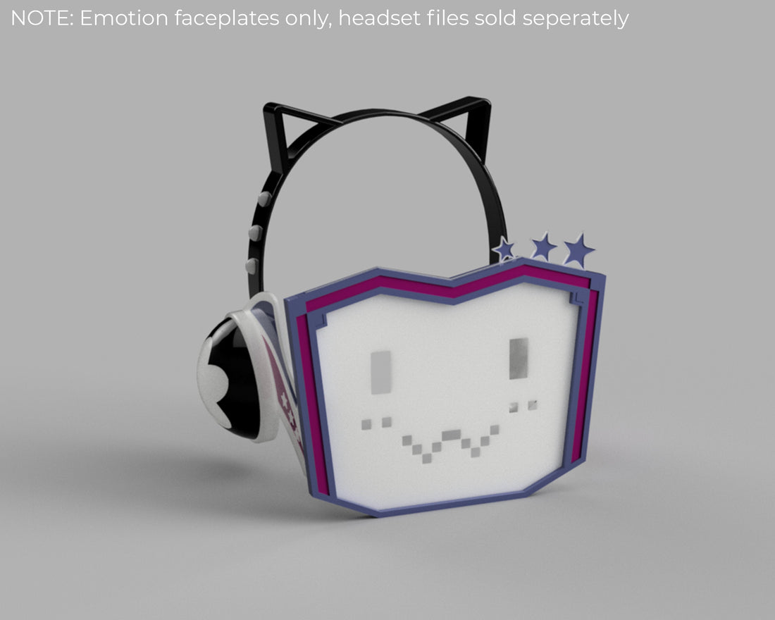 Love Live! PDP Rina Tennoji Headset Additional Face Plates DLC Pack 3D Model STL File - Porzellan Props