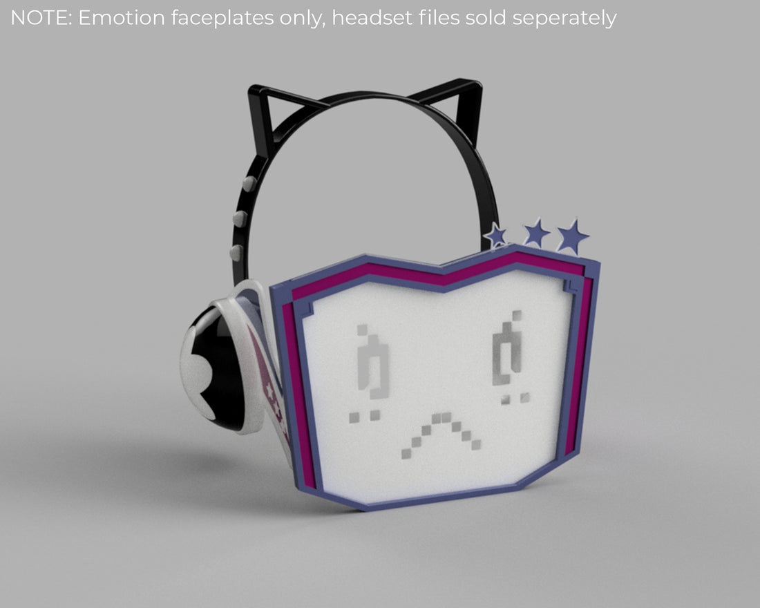 Love Live! PDP Rina Tennoji Headset Additional Face Plates DLC Pack 3D Model STL File - Porzellan Props