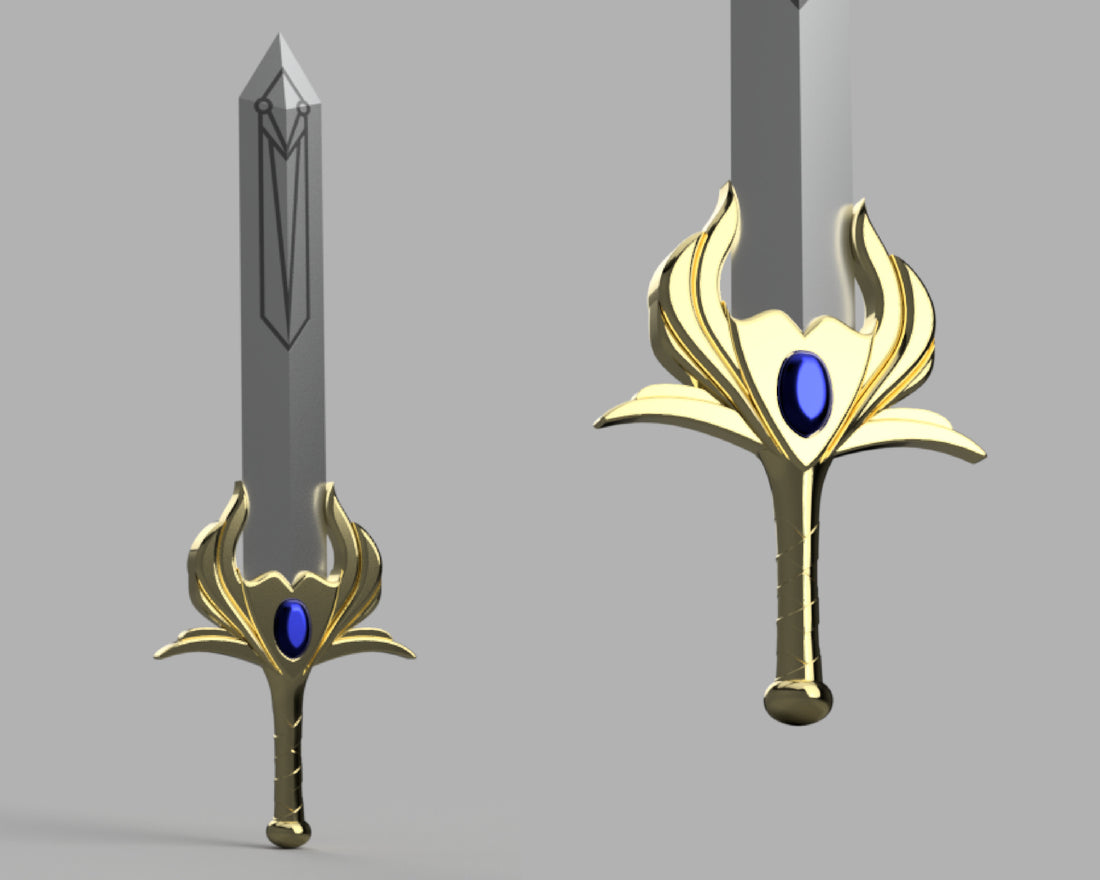 She Ra's Sword of Protection - 3 ft long 3D Model STL File for Cosplay - Porzellan Props