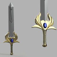 She Ra's Sword of Protection - 3 ft long 3D Model STL File for Cosplay - Porzellan Props