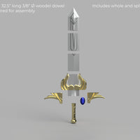 She Ra's Sword of Protection - 3 ft long 3D Model STL File for Cosplay - Porzellan Props