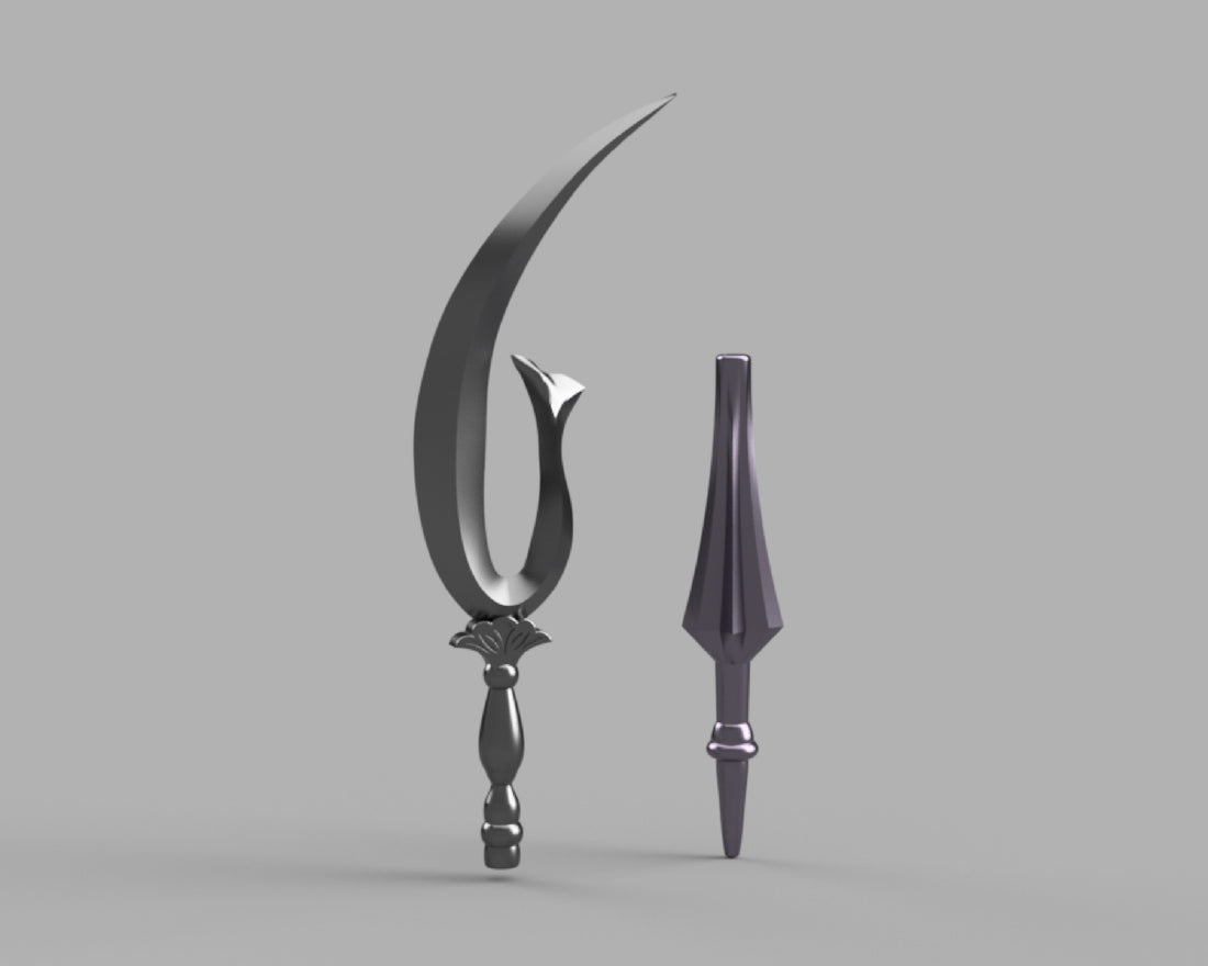 Sailor Moon Sailor Saturn Silence Glaive Staff 3D Model STL File - Porzellan Props