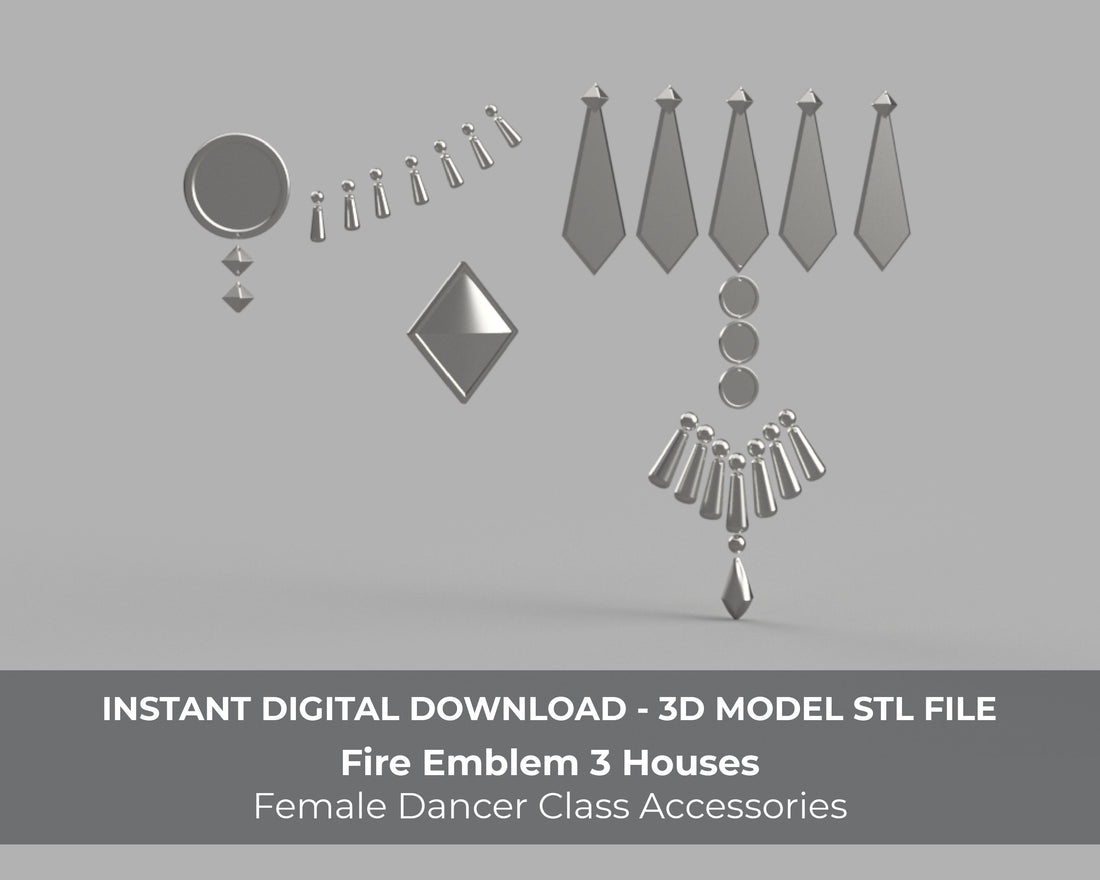 Fire Emblem Three Houses Cosplay Female Dancer Class Accessory Pack STL 3D Model for 3D Printing - Porzellan Props