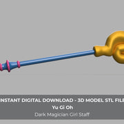 Dark Magician Girl Staff Yu-Gi-Oh 3D Model STL File - Porzellan Props