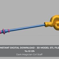 Dark Magician Girl Staff Yu-Gi-Oh 3D Model STL File - Porzellan Props