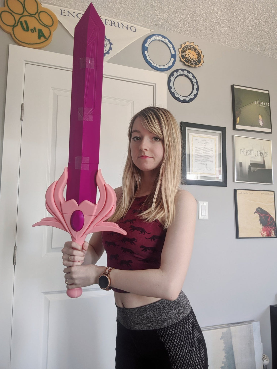 She Ra's Sword of Protection - 3 ft long 3D Printed Cosplay Kit - Porzellan Props