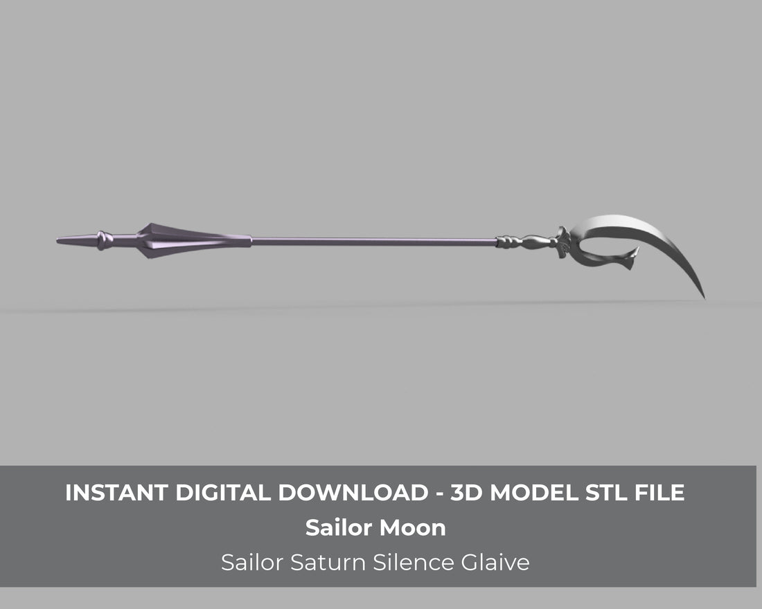Sailor Moon Sailor Saturn Silence Glaive Staff 3D Model STL File - Porzellan Props