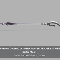 Sailor Moon Sailor Saturn Silence Glaive Staff 3D Model STL File - Porzellan Props