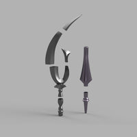 Sailor Moon Sailor Saturn Silence Glaive Staff 3D Model STL File - Porzellan Props