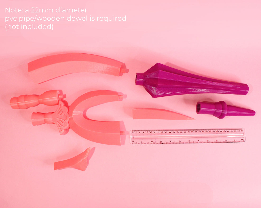 Sailor Moon Sailor Saturn Silence Glaive Staff 3D Printed Cosplay Kit - Porzellan Props