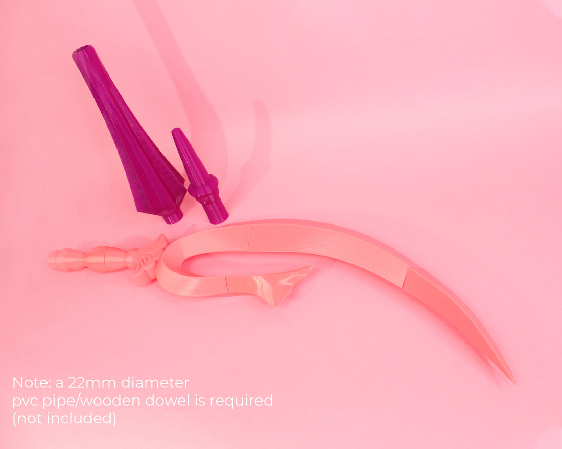 Sailor Moon Sailor Saturn Silence Glaive Staff 3D Printed Cosplay Kit - Porzellan Props