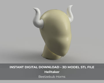 Helltaker Beelzebub Cosplay Horns 3D Model STL Files - Porzellan Props