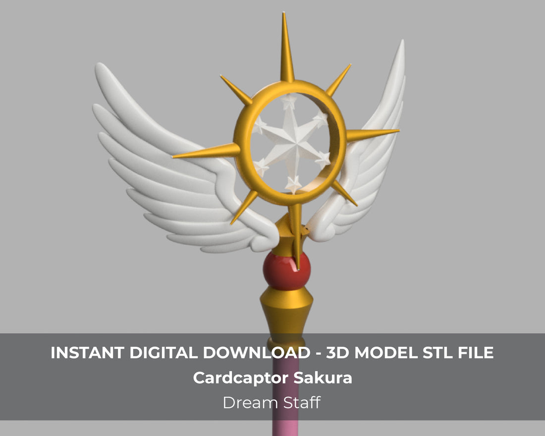 Cardcaptor Sakura Dream Staff Clear Card 3D Model STL File for Cosplay - Porzellan Props