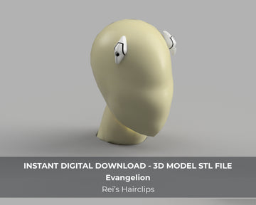 Rei Evangelion Hair Clips Model STL File - Porzellan Props