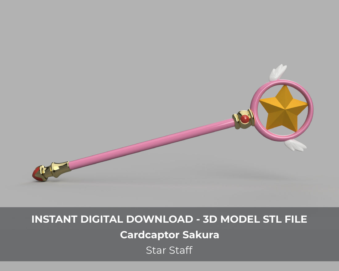 Cardcaptor Sakura Sealing Staff Star Wand 3D Model STL File for Cosplay - Porzellan Props