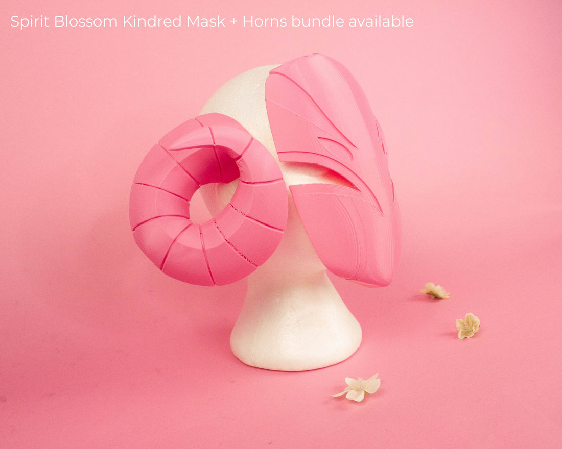 League of Legends LoL Spirit Blossom Kindred Cosplay Mask 3D Printed Kit - Porzellan Props