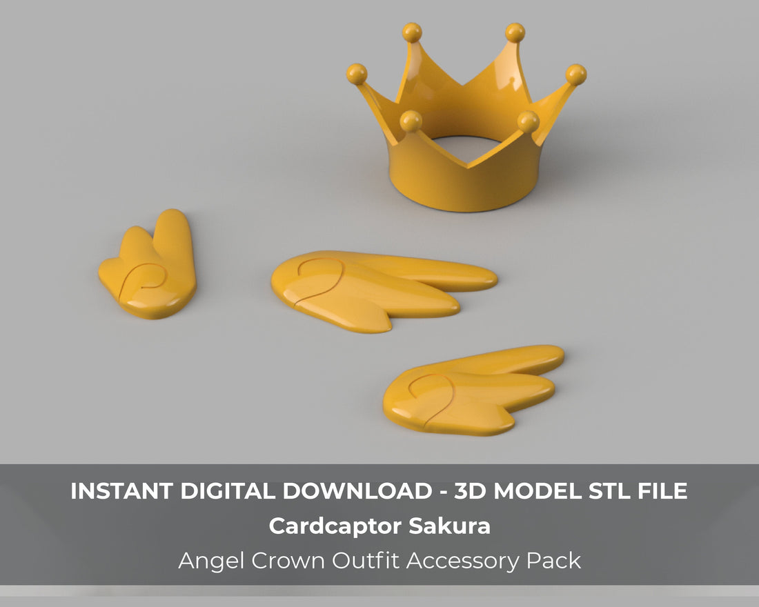 Cardcaptor Sakura Angel Crown Outfit Accessories 3D Model Bundle STL Files for Cosplay - Porzellan Props