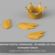 Cardcaptor Sakura Angel Crown Outfit Accessories 3D Model Bundle STL Files for Cosplay - Porzellan Props
