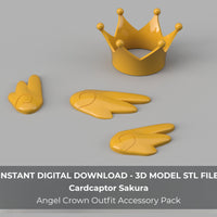 Cardcaptor Sakura Angel Crown Outfit Accessories 3D Model Bundle STL Files for Cosplay - Porzellan Props