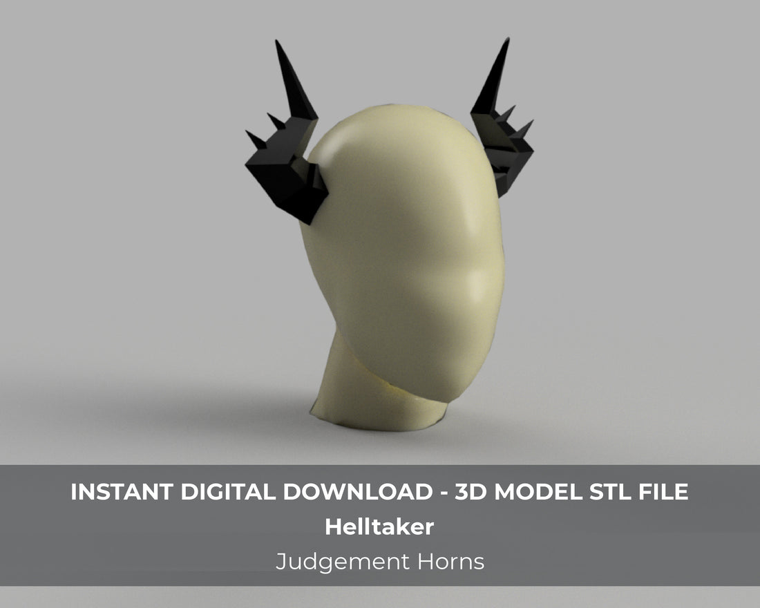 Helltaker Judgement Cosplay Horns 3D Model STL Files - Porzellan Props