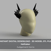Helltaker Judgement Cosplay Horns 3D Model STL Files - Porzellan Props