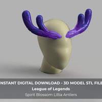League of Legends LoL Spirit Blossom Lillia Cosplay Antlers 3D Model STL Files - Porzellan Props
