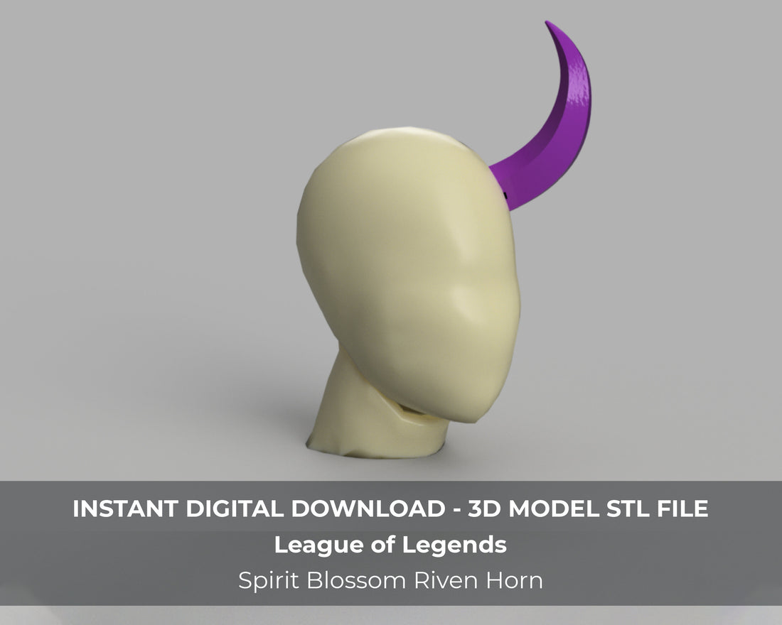 League of Legends LoL Spirit Blossom Riven Cosplay Horn 3D Model STL File - Porzellan Props