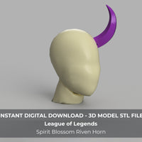 League of Legends LoL Spirit Blossom Riven Cosplay Horn 3D Model STL File - Porzellan Props