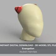 Asuka Evangelion Hair Clips 3D Model STL File - Porzellan Props
