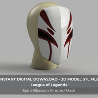 League of Legends LoL Spirit Blossom Kindred Cosplay Mask 3D Model STL File - Porzellan Props