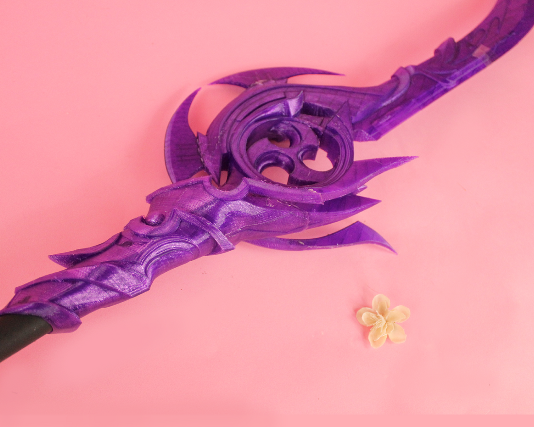 Genshin Impact Engulfing Lightning Cosplay Polearm 3D Printed Cosplay Prop Kit