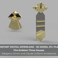 Fire Emblem Three Houses Cosplay Edelgard Dimitri Claude Uniform Pre-Time Skip Accessories 3D Model STL Files - Porzellan Props